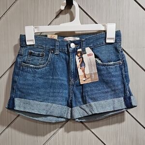 Levi's Kids Blue Denim Girlfriend Shorts